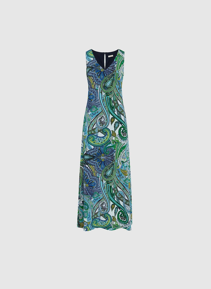 Paisley Print Maxi Dress
