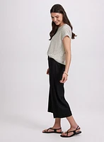 Linen-Blend Wide-Leg Capris