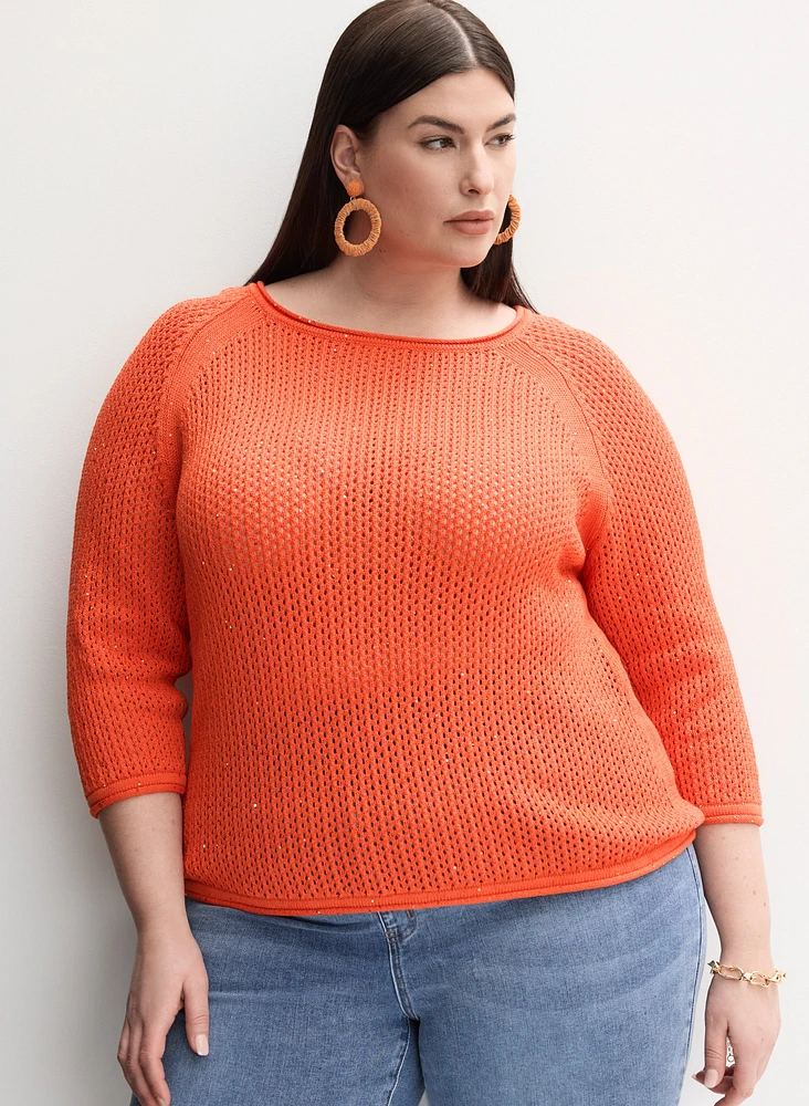 Pull en tricot ajouré