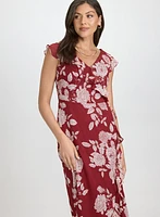 Robe cache-coeur florale à volants
