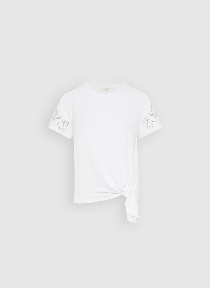 Embroidered Stretch-Cotton T-Shirt