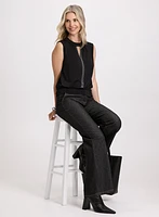 Keyhole Detail Pearl Trim Top