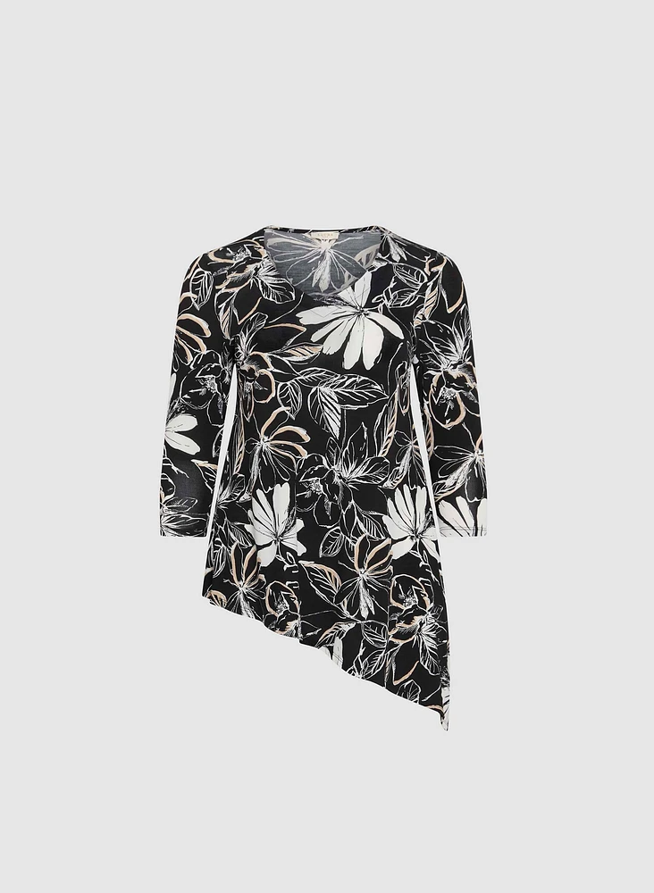 Floral Tie-Hem Top