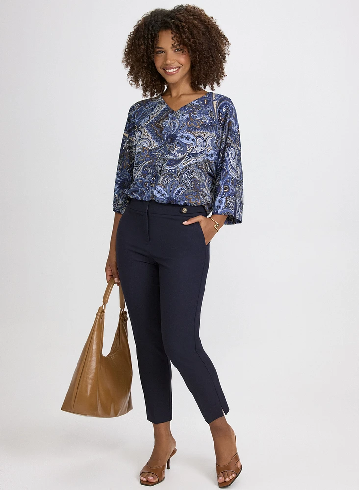 Paisley Flare Sleeve Blouse