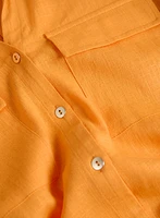 Rolled Sleeves Linen Blend Blouse