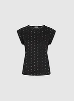 Polka Dot Bubble Knit Top