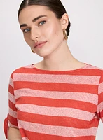 Striped Short Sleeve Sweater