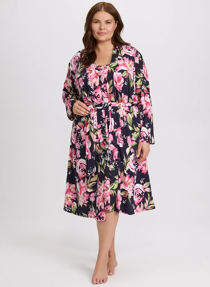 Floral Nightgown & Bathrobe Set