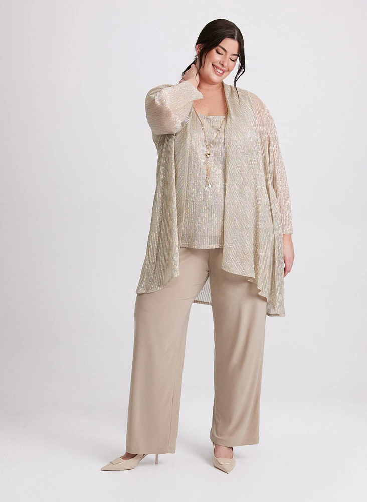 Sequined Jacket, Top & Pants Set
