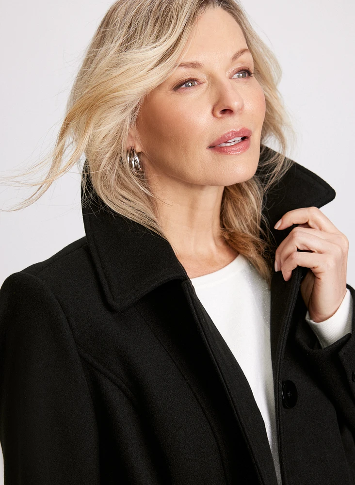 Manteau en mélange de laine extensible