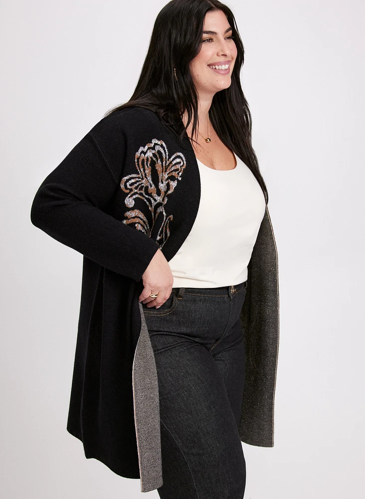 Cardigan à broderie florale