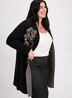 Cardigan à broderie florale