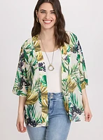 Tropical Open-Front Blouse