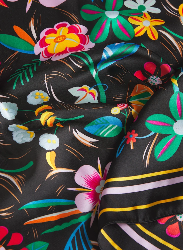 Square Floral Scarf