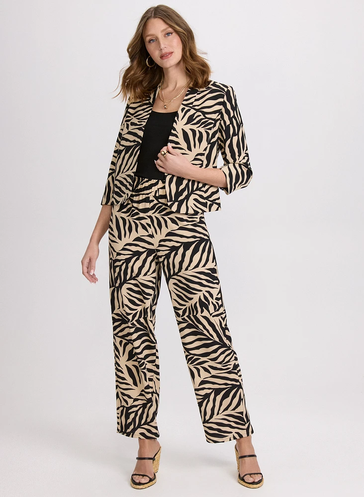 Veste à motif feuilles