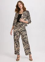 Veste à motif feuilles