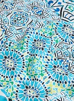 Tied-Hem Mosaic Print Top