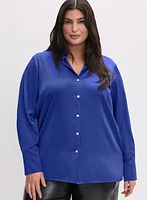 Rhinestone Embellished Satin Blouse