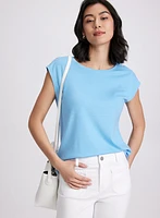 Metallic Button T-Shirt