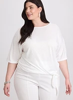 Pointelle Elbow Sleeve Top