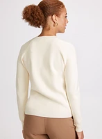 Button Detail Long Sleeve Sweater