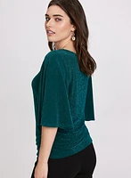 Glitter Elbow Sleeve Top