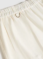 Stretch Linen Wide-Leg Capris