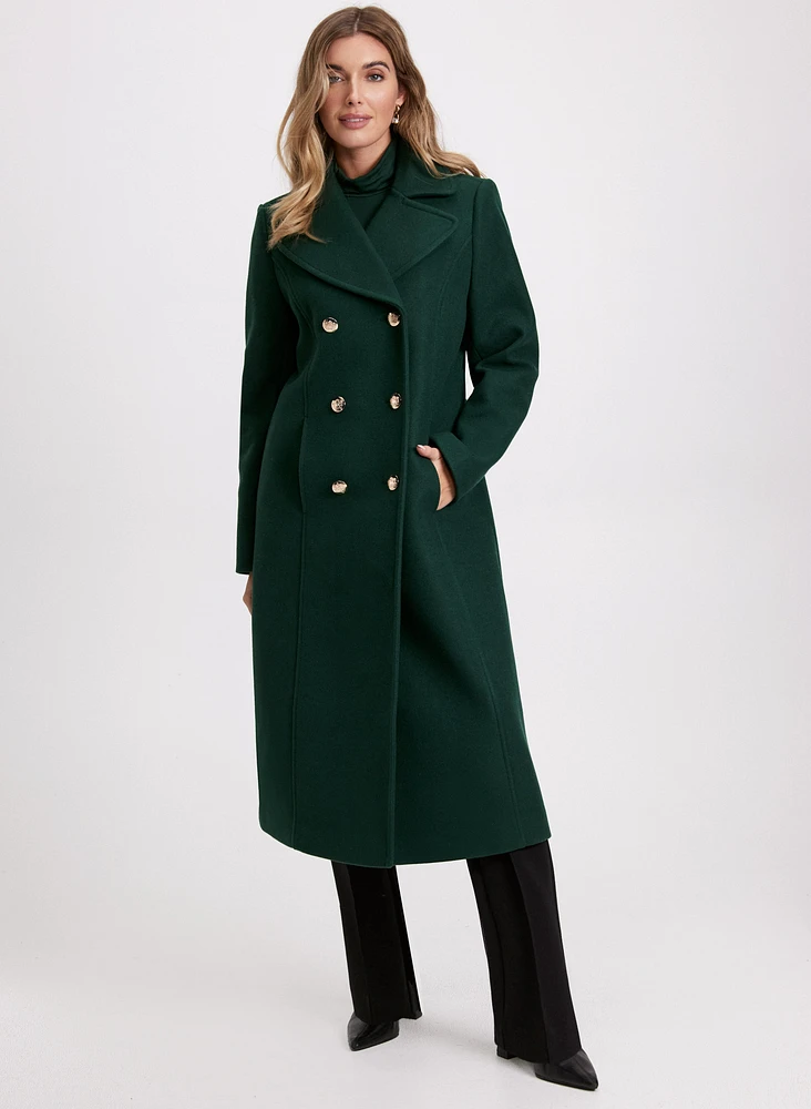 Stretch Wool Blend Coat