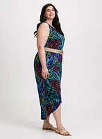 Leaf Print Maxi Dress