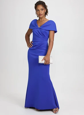 Embellished Capelet Sleeve Dress