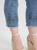 Embellished Denim Capris