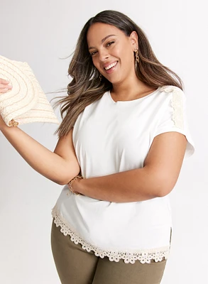 Crochet Trim T-Shirt
