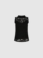 Blouse à manches cape en dentelle