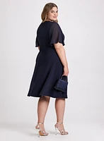 Metallic Brooch Dress