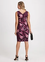 X-Neck Floral Dress