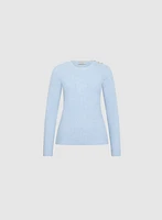 Crystal Button Embellished Sweater