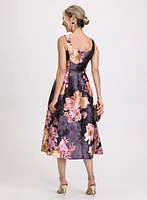 Floral Print Square Neck Dress