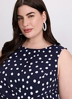 Ruched Waist Polka Dot Dress