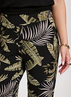 Pantalon à enfiler motif feuilles