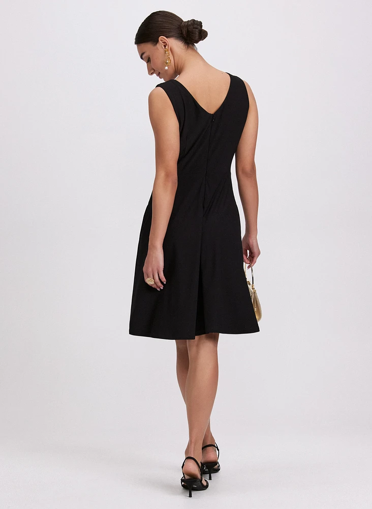 Belted Pleat Detail Dress