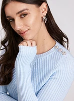 Crystal Button Embellished Sweater