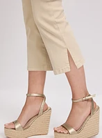 Braided Trim Denim Capris