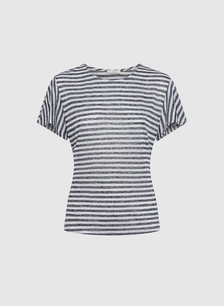Striped Flare Sleeve T-Shirt
