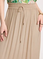 Satin Drawstring Waist Skirt