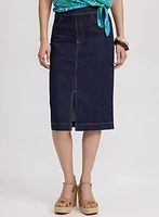 Slit Denim Skirt
