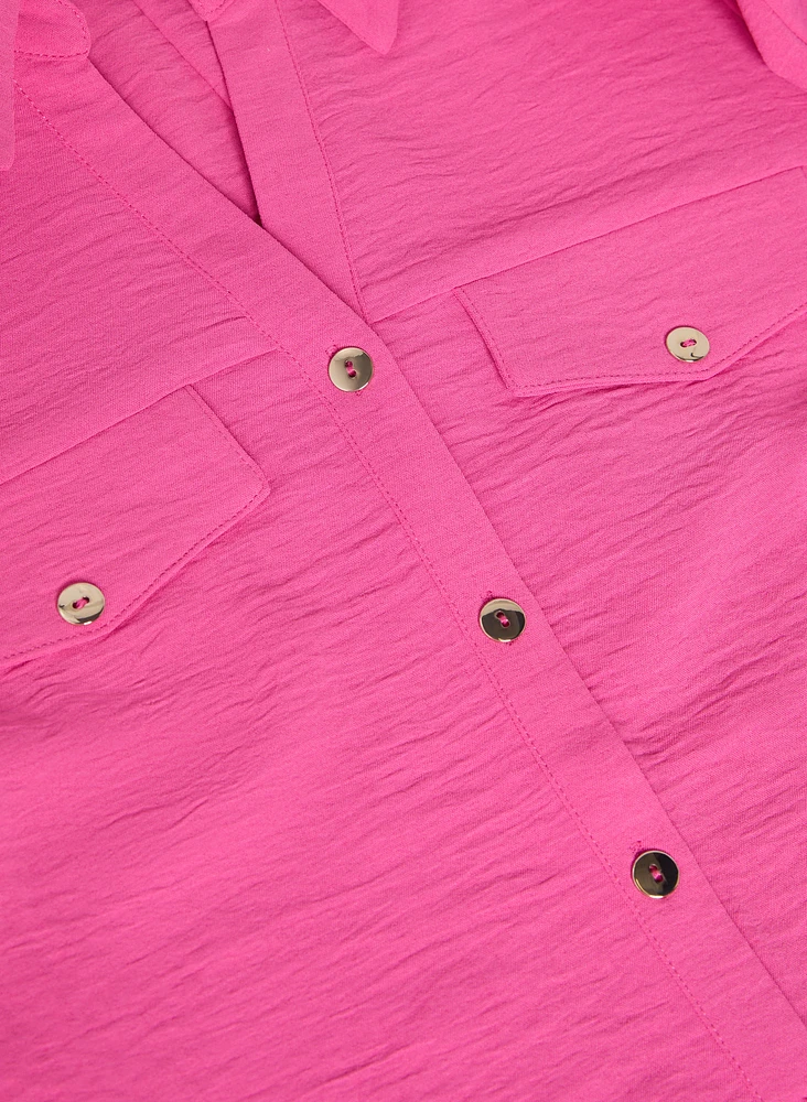 Blouse boutonnée en crêpe