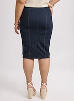 Pull-On Denim Skirt