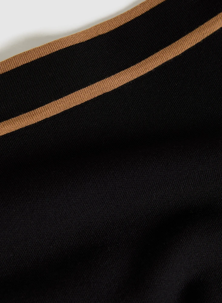 Contrast Trim Pencil Skirt