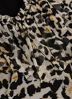 Frilled Animal Print Top
