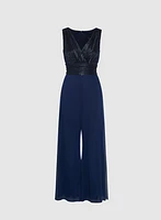 Metallic Pleated Jumpsuit
